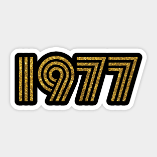 1977 Birth Year Glitter Effect Sticker